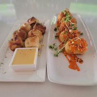 Garlic knots and fried tofu at Vegan & Vine in Phoenix