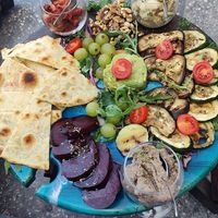 Vegan platter at DATE Art Cafe in Cospicua