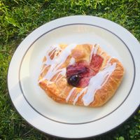 Fresh cherry pastry at Quality Vitamins and Herbs in Glasgow