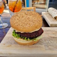 Veggie burger at Famous Beach Bar & Grill in Zadar
