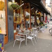 deli cafe seating at Roots  Fruits and Flowers - Great Western in Glasgow