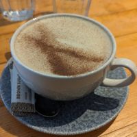 Oat milk chai latte at Roots  Fruits and Flowers - Great Western in Glasgow