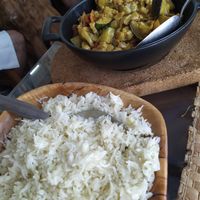 Caril de soja acompanhado por arroz at São João in Comporta