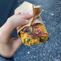 Vegan roll at Roots Fruits and Flowers - Argyle St in Glasgow