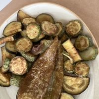 Mixed grilled vegetable (ask without tzatziki)  at Kosmos Fish Tavern in Crete