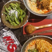 Pride ramen och saltade edamame at SIN in Stockholm