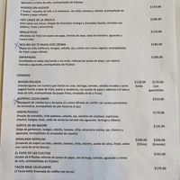 Menú vegano (las que tienen 'x' ya no lo ofrecen) at Baja Frut in Ensenada