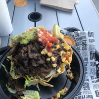 Tostada bowl with mushrooms   at Border Grill in Munising