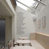 Inside seating downstairs - from their IG  at atis - Notting Hill in West London