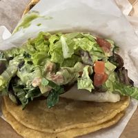 Veggie taco (that white part is mashed potatoes! 😆)  at Tacotarian - Blue Diamond Rd in Las Vegas