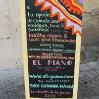 El Piano's sandwich board at El Piano - Malaga in Malaga