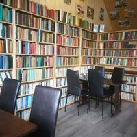 Bookshop vibe at The Strand Bookshop and Café in Talgarth