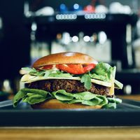 Vegan Plat Based Burger   at Quwwa in Busteni