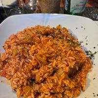 Risotto is soupy plain white rice at Konoba Sciabecco in Dubrovnik