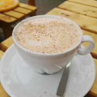 Oatmilk Cappuccino at Wurzelküche-Gesundes MIttag in Dresden