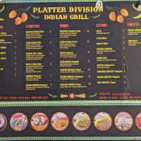 menu at Platter Division Indian Grill Sellwood - Food Truck in Portland