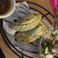 Vegan empanadas   at La Paisanita in Prague
