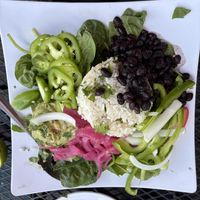 After we piled all our sides onto our plate!  at Uno Mas Taqueria y Cantina - S Pearl St in Denver