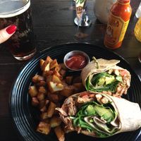 vegan chick'n wrap at The Den Cafe in Santa Ana