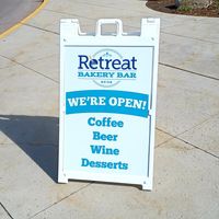 Sign at Retreat Bakery Bar in Fort Collins
