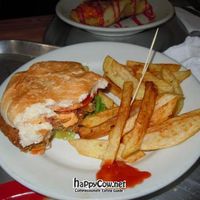 Veggie burger at Govindas Las Nieves in Bogota