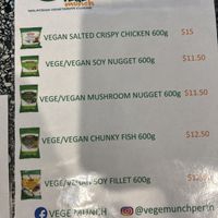 Take away freezer food  at Vege Munch in Northbridge