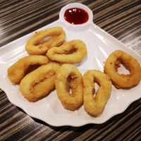 Fried Vegan Squid Rings at Vege Munch in Northbridge
