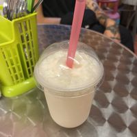 Vegan coconut shake (made vegan w/o milk)  at Vegetarian Burger & Hotdog in Penang