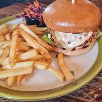 Banana blossom burger at Chiquito in Bolton