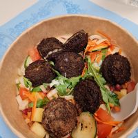 Felafeln and hummus salad bowl at Nana Veg Kitchen  in Milan