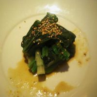 Hariyo: Steamed Asian greens sprinkled with Indian spices and tamari. at Dobhan in Madison