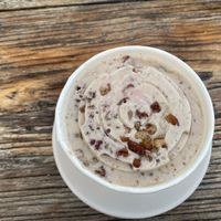 Vegan Butter Pecan (there was a strawberry on top)  at Malibu Farm Restaurant in Malibu