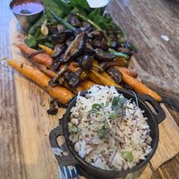 seasonal roasted root vegetable  at Malibu Farm Restaurant in Malibu