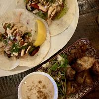 Shr*mp tacos and cauli wings  at Jungle Bird in Birmingham