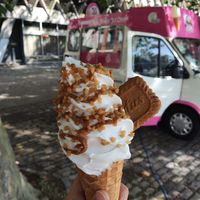 Whippy icecream with biscoff and salted caramel at The Happy Cow in Bristol