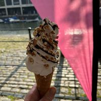 Enormous ice cream! at The Happy Cow in Bristol