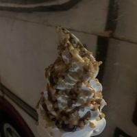 Caramel sauce with caramel crunch   at The Happy Cow in Bristol