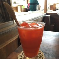Carrot juice at Yasai Cafe Meguri in Nikko