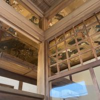 Beautiful ceiling😄 at Yasai Cafe Meguri in Nikko