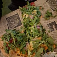 Forgot to take a pic earlier, vegetable pizza (vegan cheese under the greens) at Pacini in Shawinigan