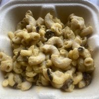 Mac+cheese with shiitake bacon   at Pure Grit BBQ in New York City