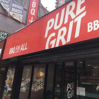 Front entrance at Pure Grit BBQ in New York City