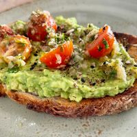 Smashed avocado on sourdough at Cult Cafe in Ullapool