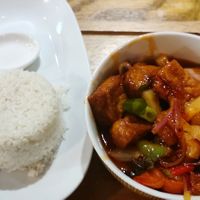 Sweet and sour tofu at The Chapel in Taunton