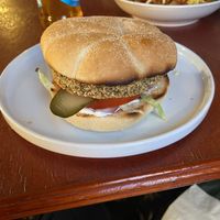 Vegan burger   at Yr Hen VIC in Llandelio