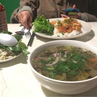 vegan pho and tofu rice dish  at Cafe TH in Houston