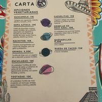 Vegetarian menu, mostly veganizable   at Taquería Las Calacas in Gijon