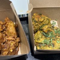 Onion bhaji and hare kebab   at Timur in South East London