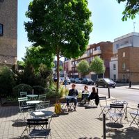 Outdoor seating at The Classroom N7 in North London