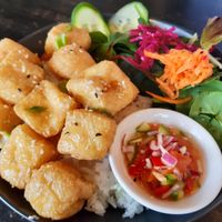 Filipino rice bowl at The Classroom N7 in North London